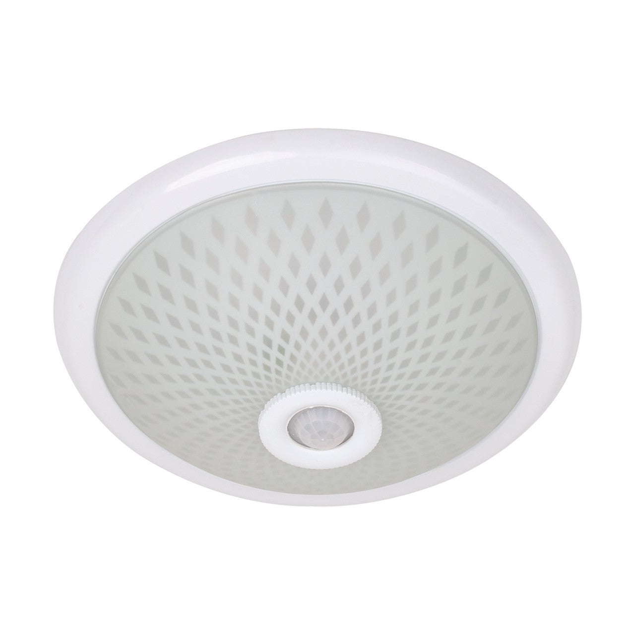 Plafon Sensorlu okrągły biały 2xE27x25W z czujnikiem ruchu wym: 9,7 x 30 cm IP20 metal Struhm