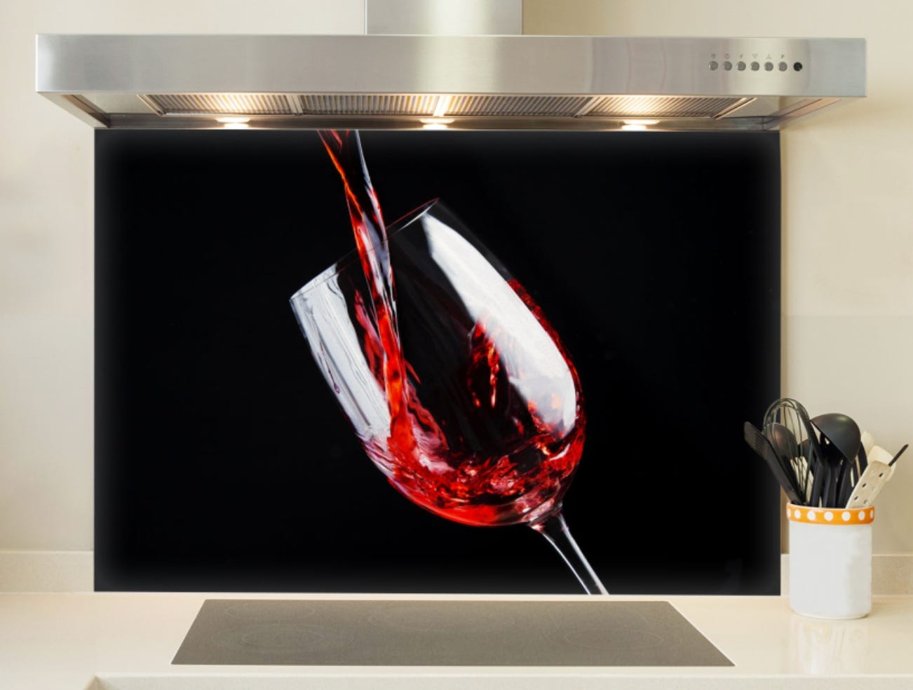 Fond de hotte Verre de vin rouge - Verre trempé - L 90 cm x H 50 cm