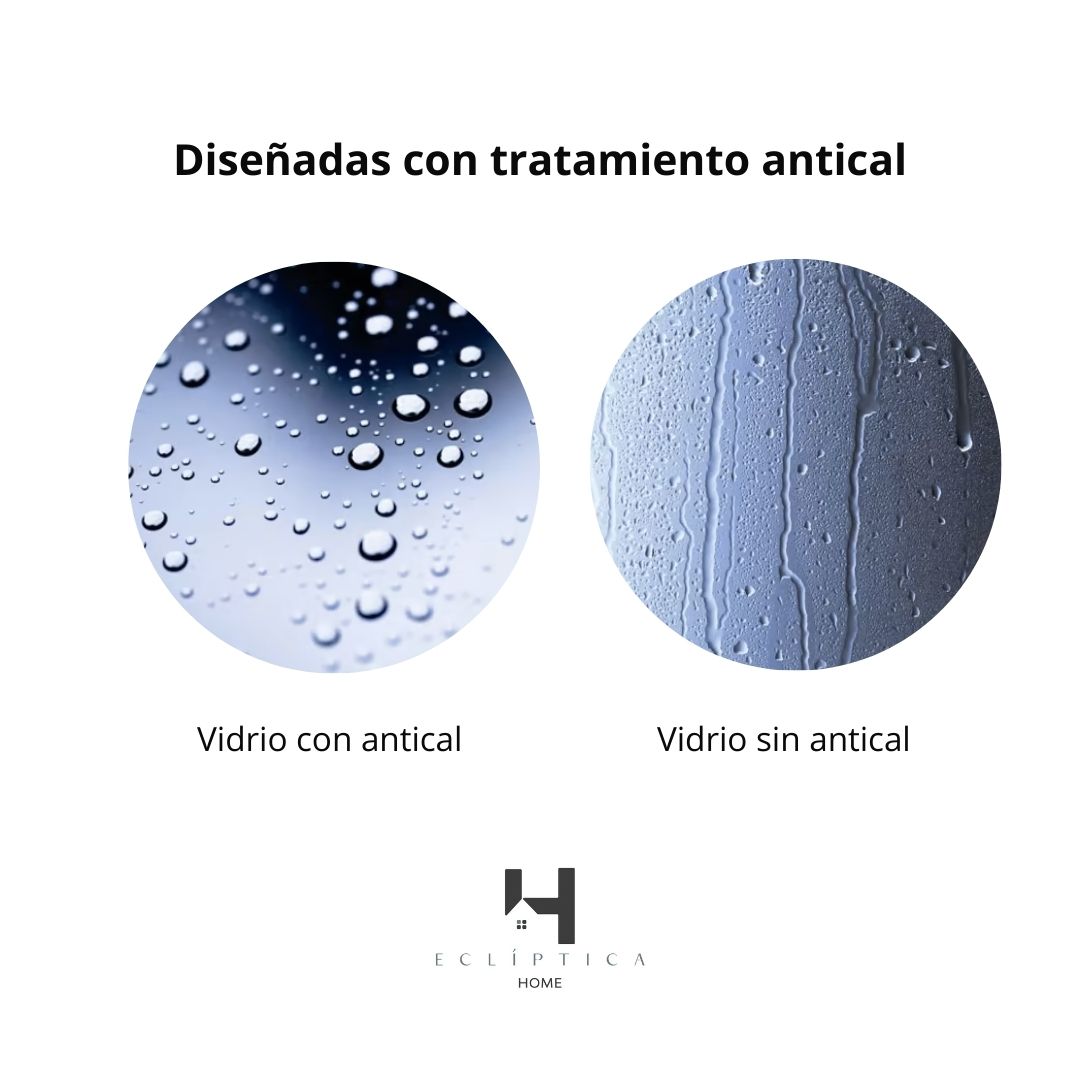 Mamparas de Ducha Frontal Corredera + Fijo -Cristal Templado 6mm Antical-Plata Brillo- Apertura a Derecha o Izquierda 100cm (Ancho) x 195cm (Alto) - 8