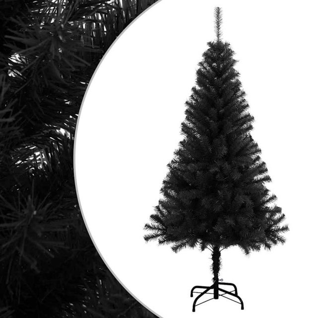 Albero Di Natale In Metallo Per Esterno/Interno RM E-Commerce – 123x66 Cm, Nero, Con Picchetto