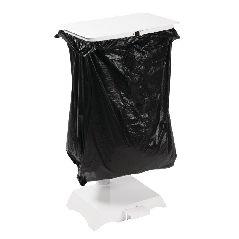 Soporte sujeta sacos de basura jantex acero blanco l548