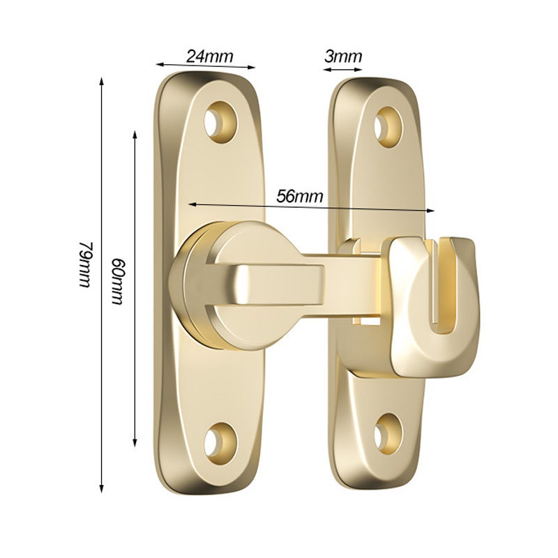 Loquet pivotant robuste, 90°/180°, pour portes, granges, garages, jardins, clôtures (doré) - 5