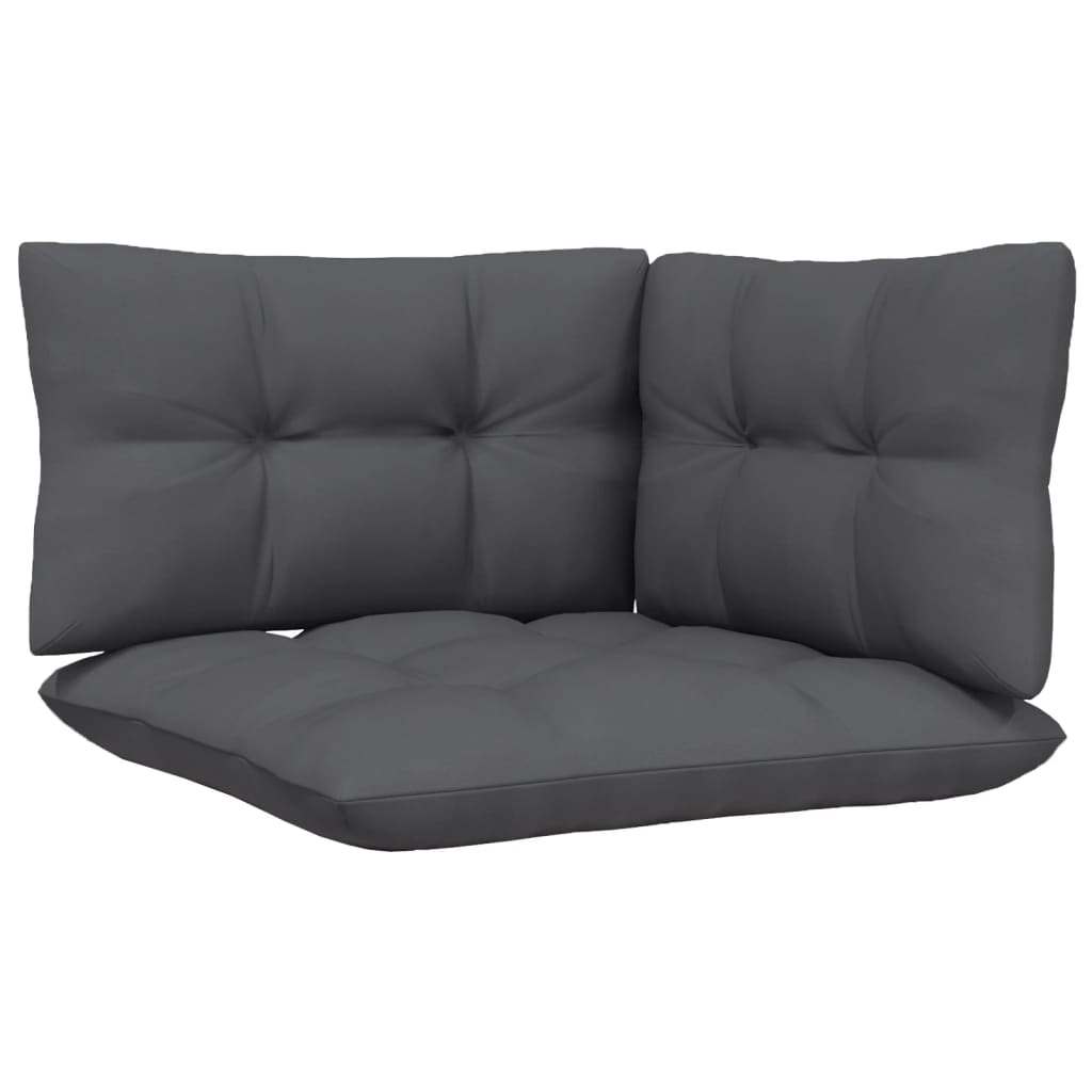 Maison Exclusive - Salon de jardin 3 pcs avec coussins Noir Bois de pin massif - 7
