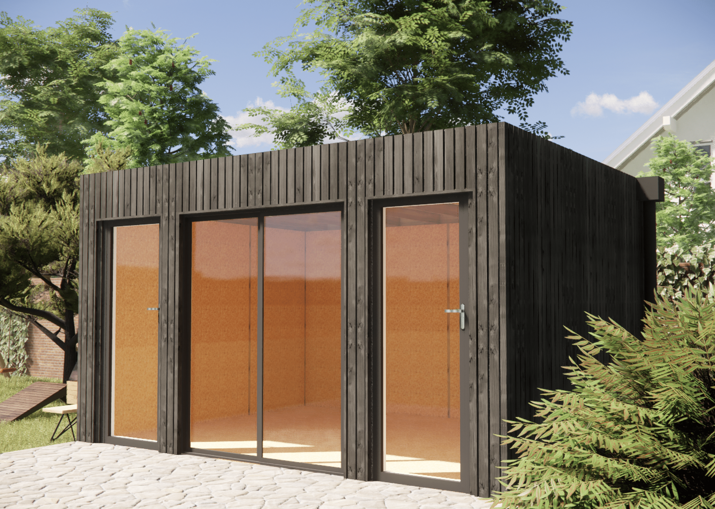 Extension maison en bois en bois 4,4 x 3,5 x 2,7 m - 6