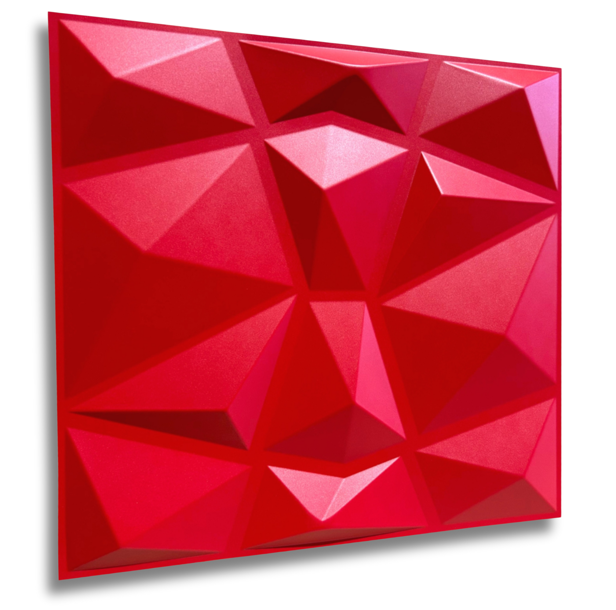 12 Plaques Murales 3D en PVC – 3 m² – Effet Diamant Red – Panneaux Décoratifs pour Murs et Plafonds – Idéal Salle de Jeu / Intérieur - 2