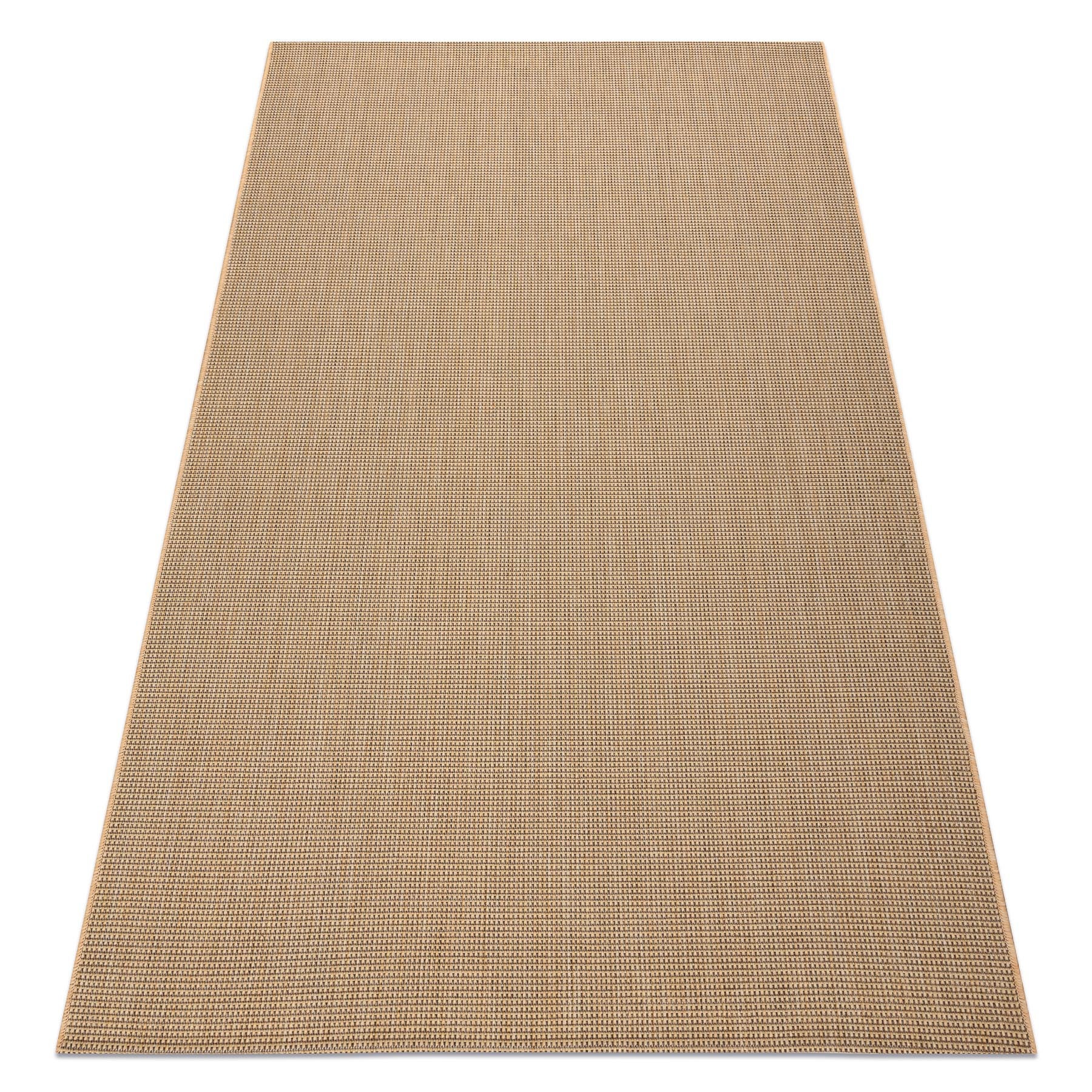 DYWAN SZNURKOWY SIZAL FLOORLUX 20580 gładki, jednolity, jednokolorowy - natural / coffeee 80x150 cm