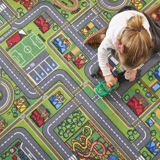 Moquette de jeu enfant - Circuit de voiture - Ville - Echantillon 15 x 20 cm - 2