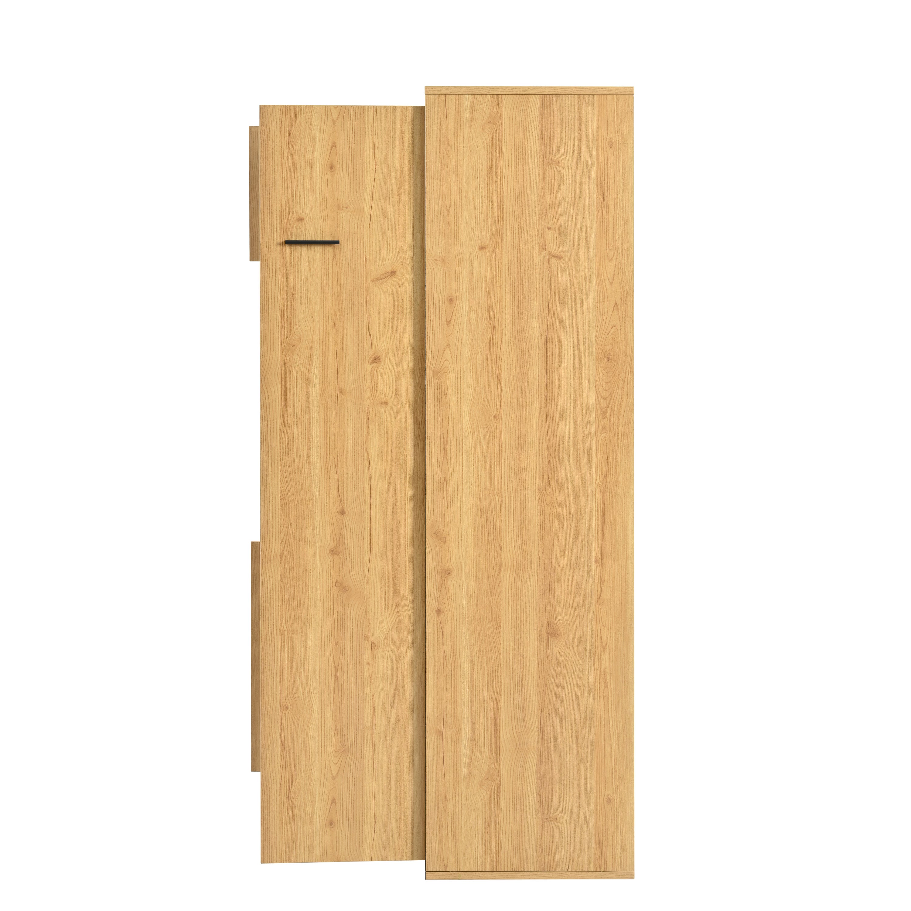 Vetrina in stile scandinavo con LED - 3 ante 8 scomparti - Naturale - 7