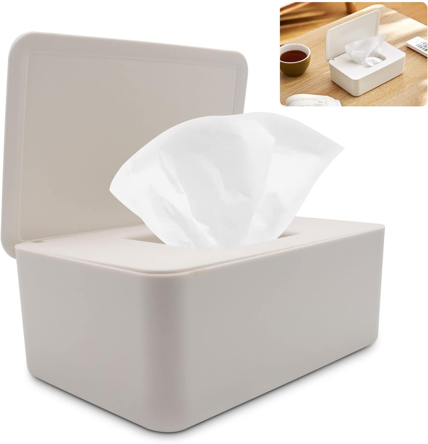 Boîte Lingettes Humides Bébé Avec Couvercle – Distributeur Mouchoirs Silicone Antidérapant, 17×10.4×6 Cm