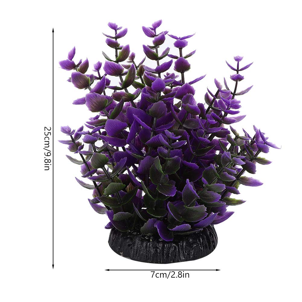Décoration d'aquarium Plantes aquatiques artificielles Paysage d'aquarium bionique Q236D2 Violet 7x7x25cm Forme vive Décor en plastique Adapté aux - 4