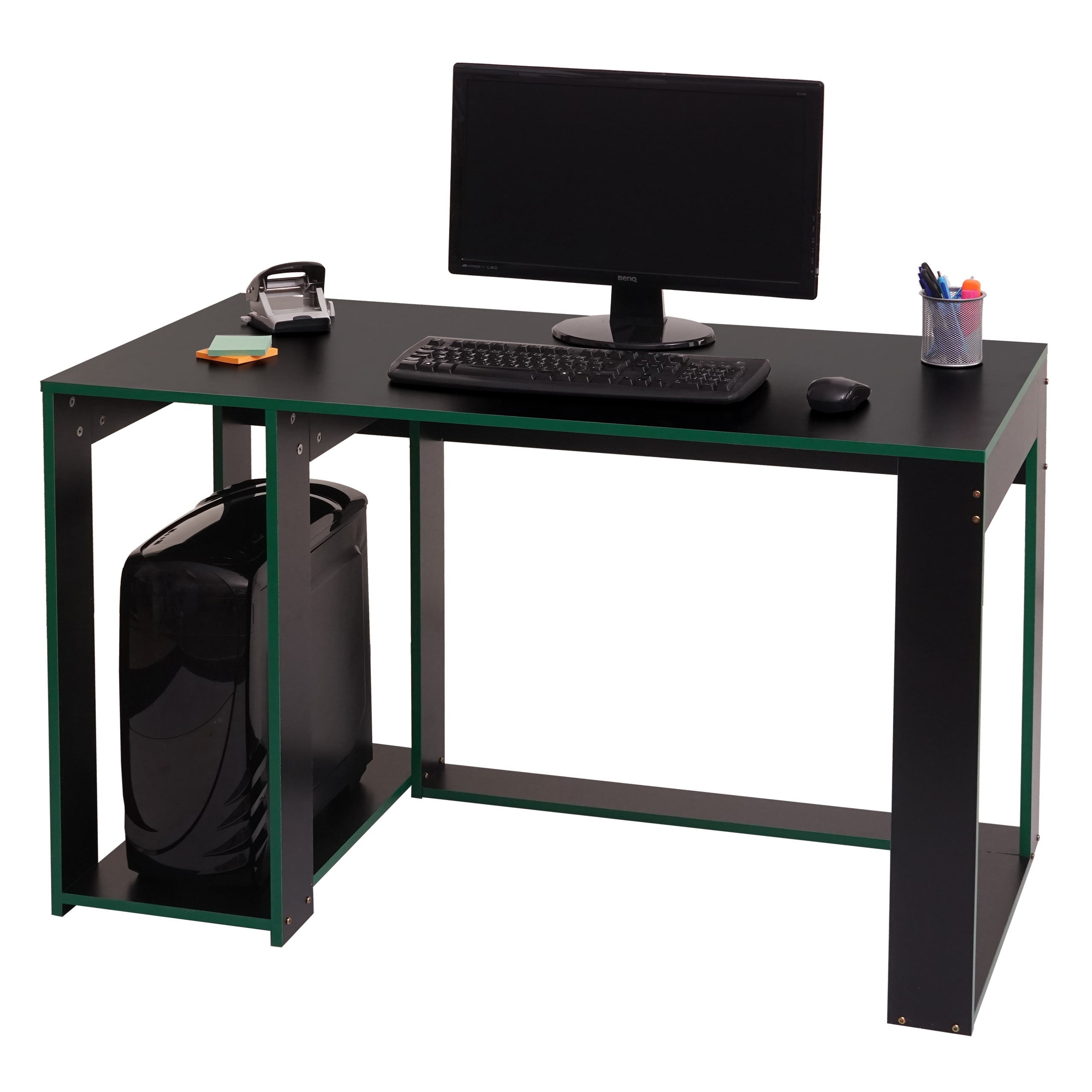 Bureau table de bureau pour ordinateur 120x60x76cm en MDF noir vert 04_0001452 - 5