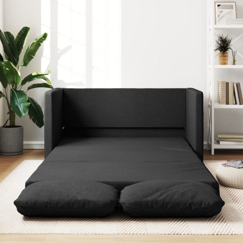Sofa podłogowa 2-w-1, czarna, 112x174x55 cm, tkanina vidaXL