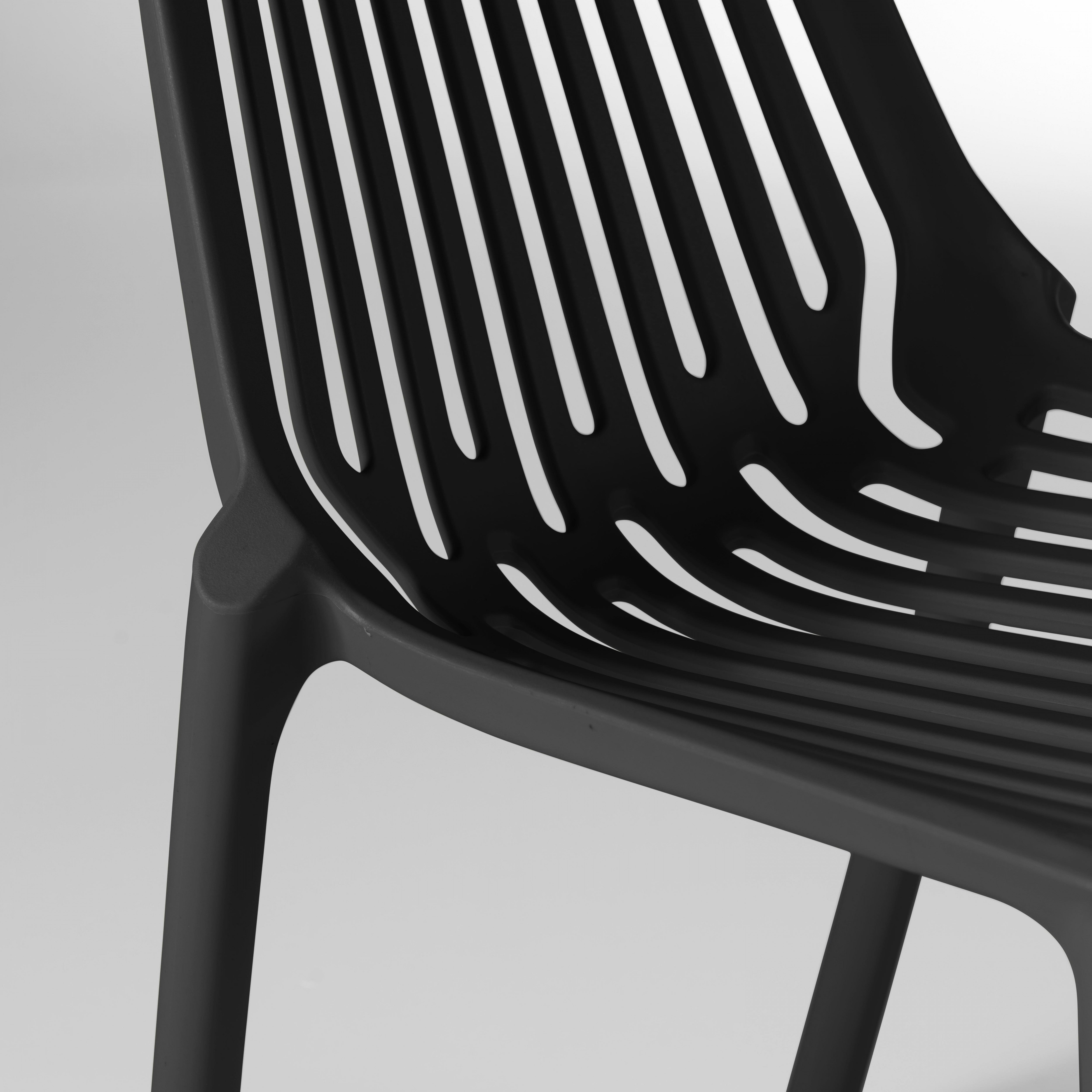 Chaise de jardin sans coussin Paris en Plastique Noir - 6