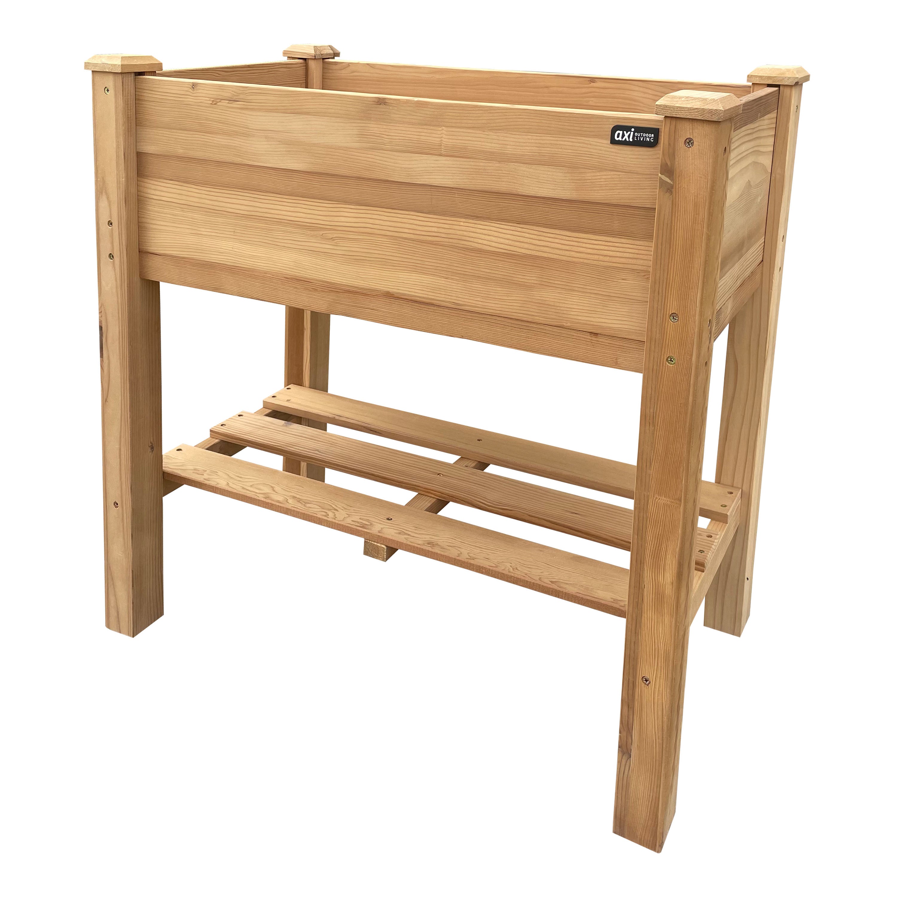 Axi Ari Table De Culture Avec Etagère De Rangement, En Bois, Marron | Potager Surélevé / Jardinière, Légumes Pour L'Extérieur / Jardin / Balcon / - 5