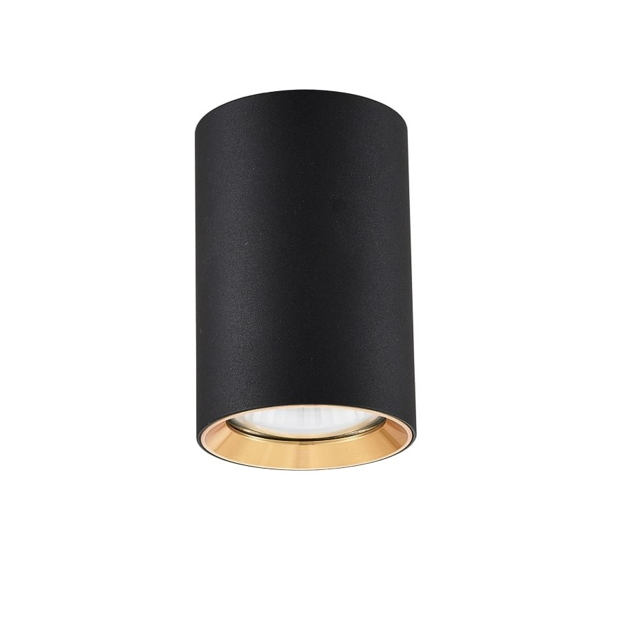 Reflektor sufitowy spot natynkowy Manacor okrągły czarno-złoty 1xGU10x50W wym: 9 x 6 x 6 cm metal Light Prestige