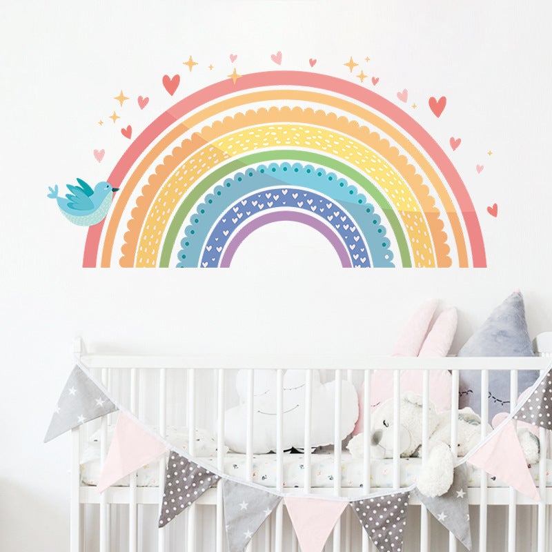 Sticker mural décoratif pour chambre d'enfant Motif arc-en-ciel - 5