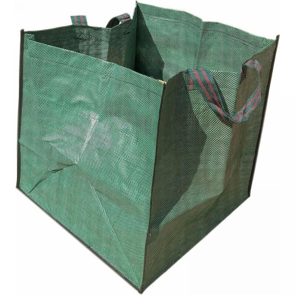 （Zielone 2 szt. 65*65 cm）Worki na śmieci ogrodnicze z uchwytami, wytrzymałe worki na liście – wielokrotnego użytku – do ogrodu, parku, ogrodu