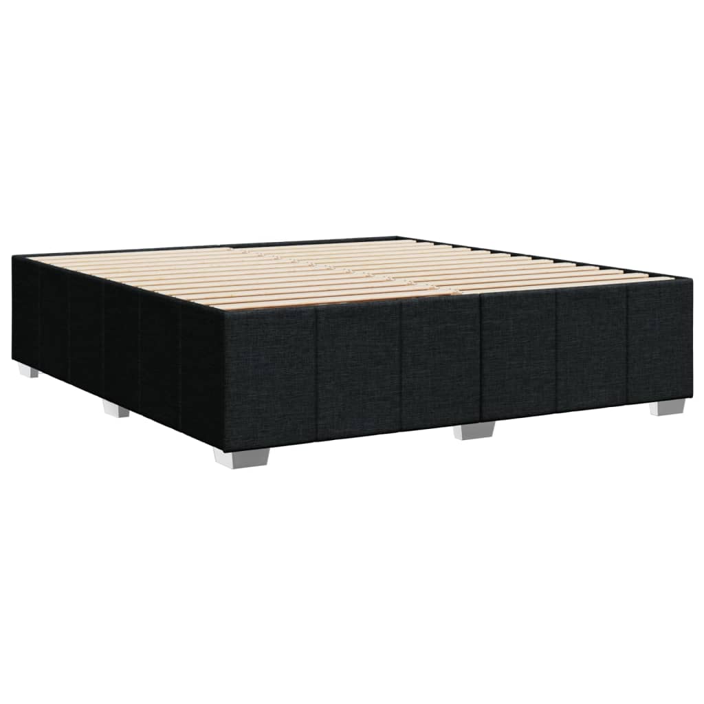 Cadre de lit sans matelas noir 200 x 200 cm tissu - 6