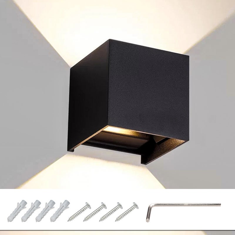 Applique LED Cubo Da Esterno 20W LED 2000 Lumen Lampada A Parete IP65 Impermeabile Angolo Di Luce Regolabile CORTEN 3000K Luce Calda | Leroy Merlin - Foto 10