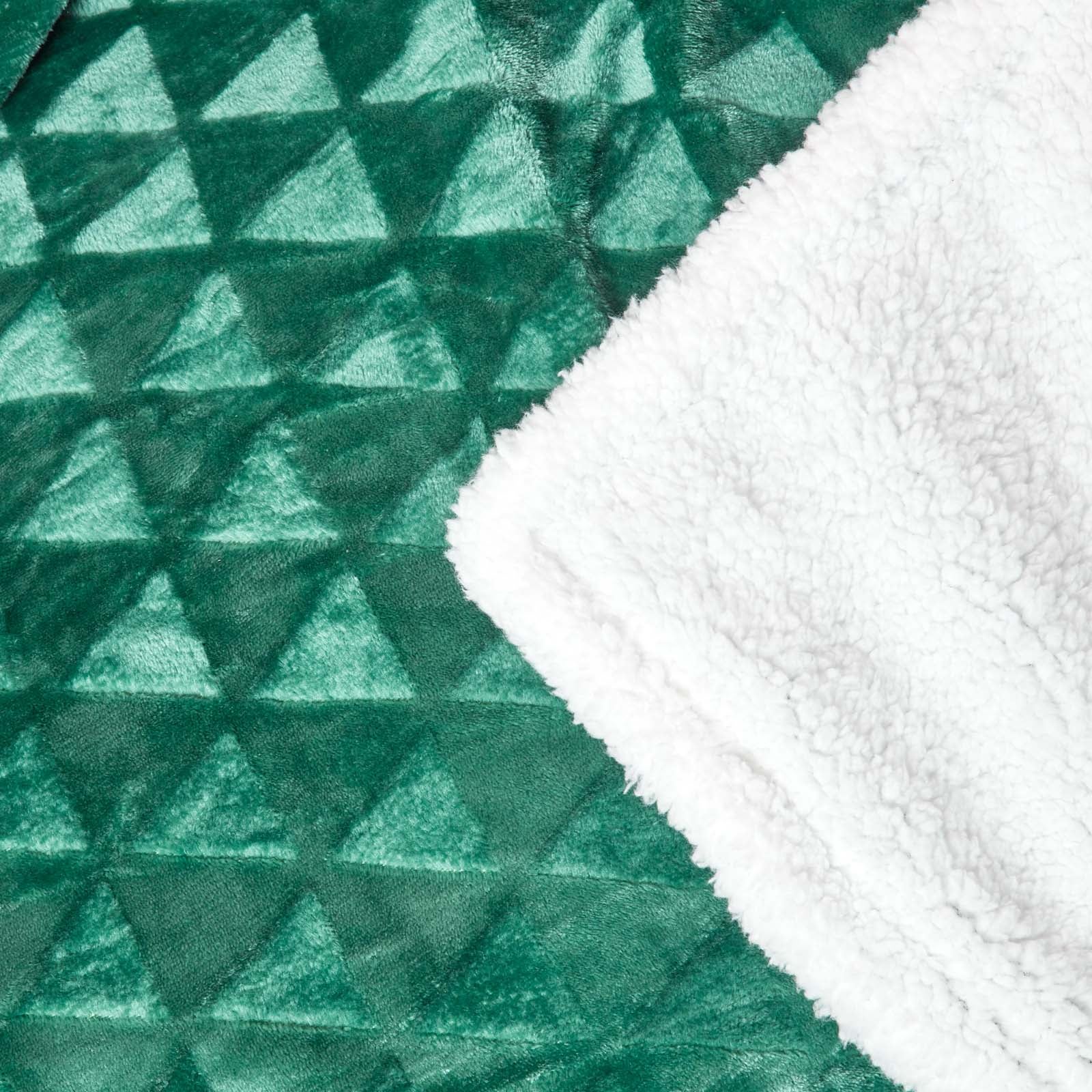 Homescapes Plaid polaire Vert et revers sherpa, 200 x 230 cm - 5