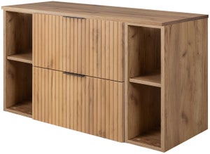 Meuble sous vasque FLOW CHÊNE 100 cm avec 2 x l'étagères - extensions et plan