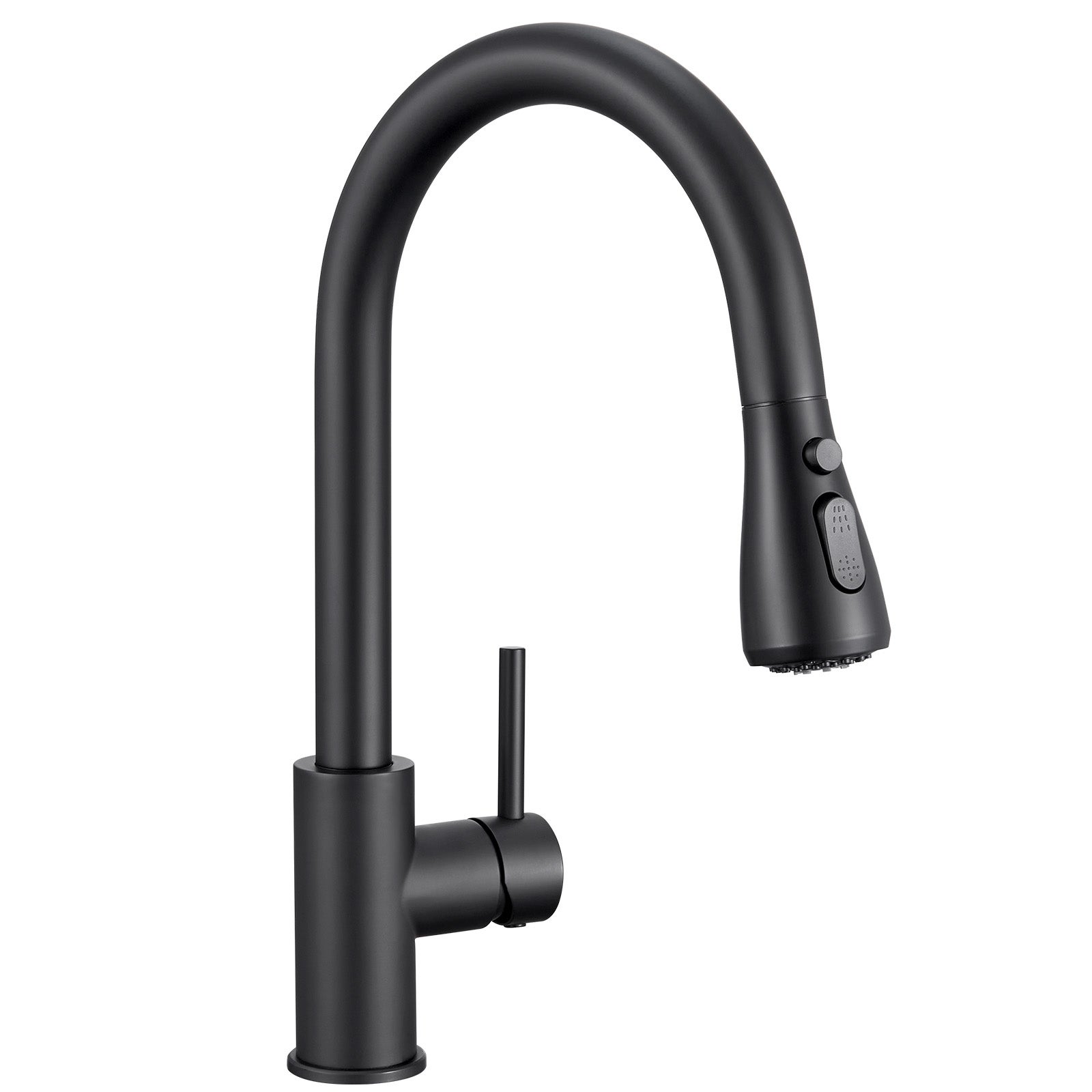 Mitigeur de Cuisine avec Douchette Extractible - Robinet Cuisine Noir Mitigeur d'Évier avec 2 Modes de Sortie D'eau - 6
