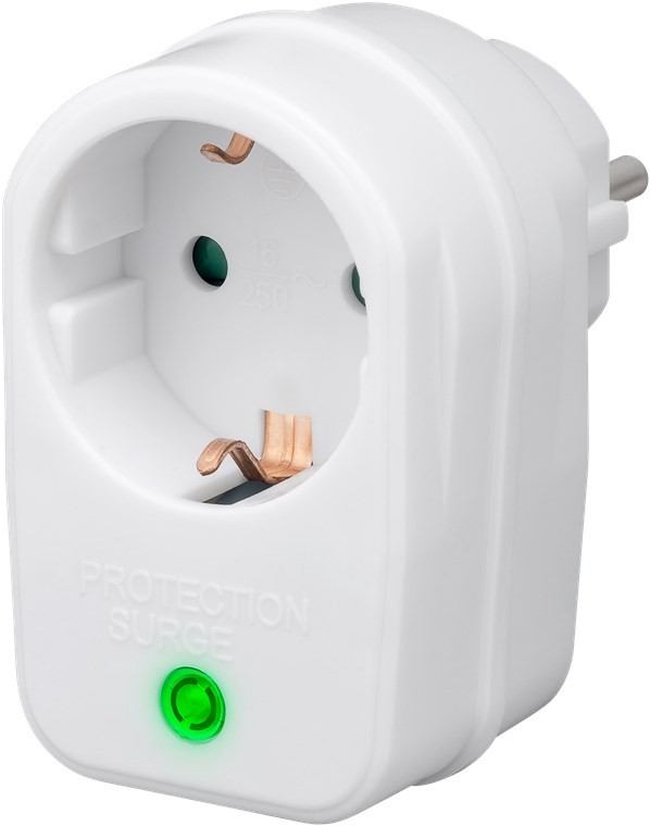 R�seau de parasurtenseurs Goobay 3500w et interrupteur de protection contre les surtensions, blanc