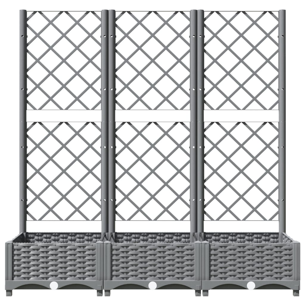 Maison Exclusive - Vaso/floreira jardim c/ treliça 120x40x121,5 cm PP cinza-claro - 9