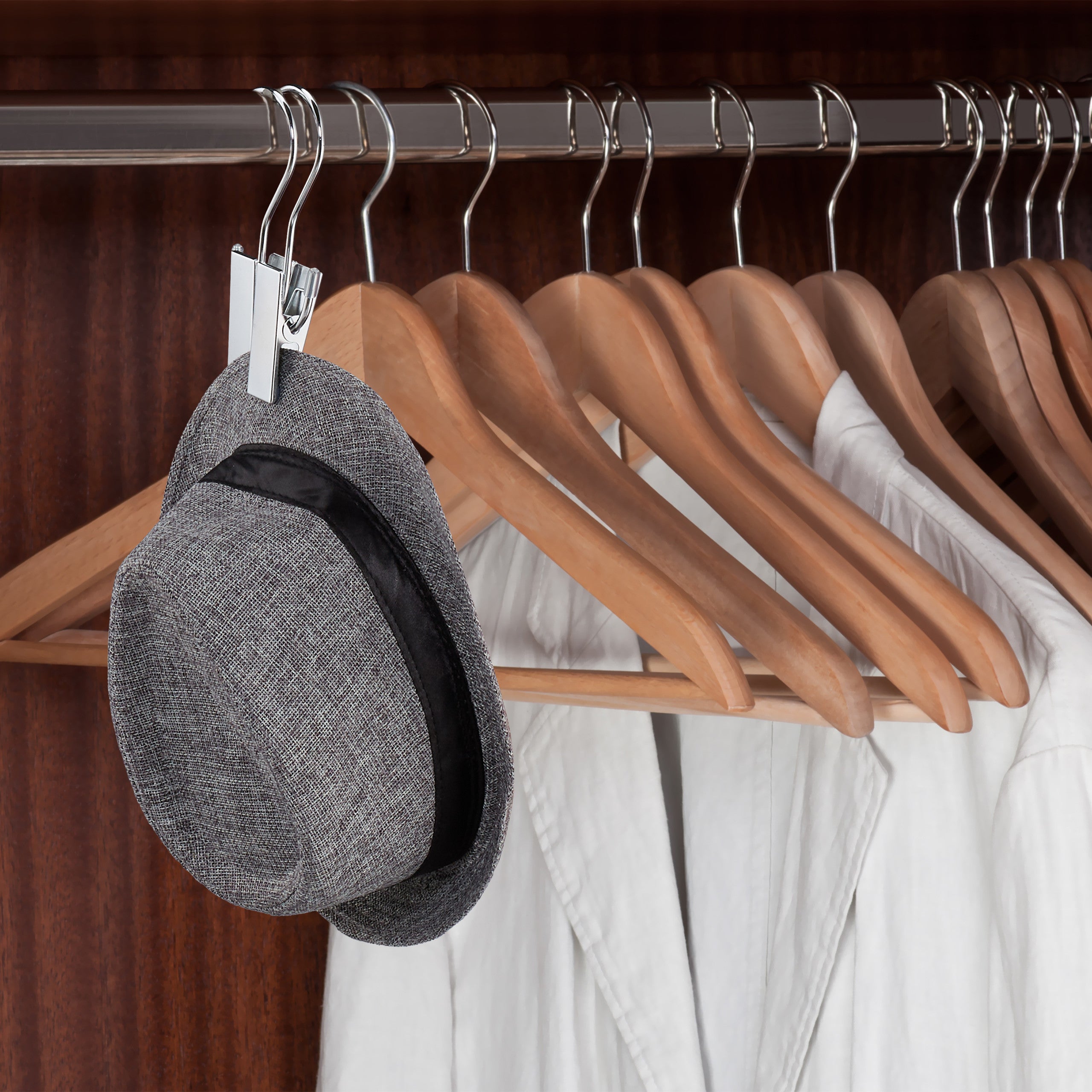 Lot de 5 pinces à bottes, doubles cintre, caoutchouté, rangement de chaussures & casquettes, fer, argenté, Relaxdays - 5