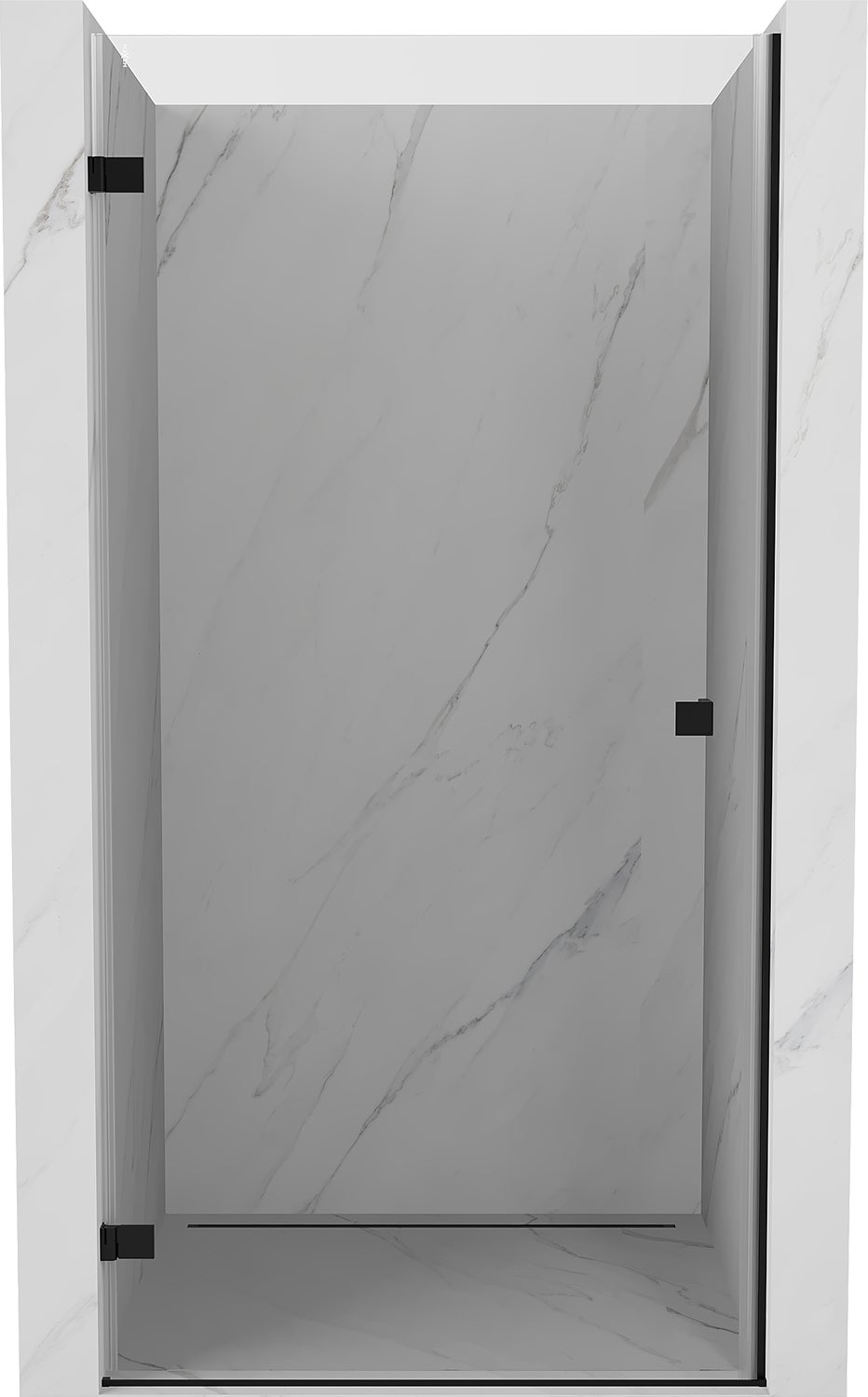 Mexen Lunar-B drzwi prysznicowe uchylne lewe 80 cm, transparent, czarne - 832-080-000-70-00-L