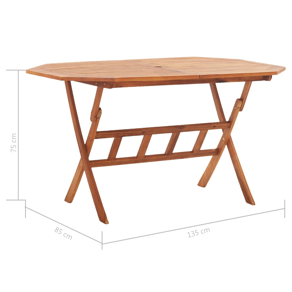 Table d'appoint d'extérieur rectangulaire en Bois Marron 2 places - 8
