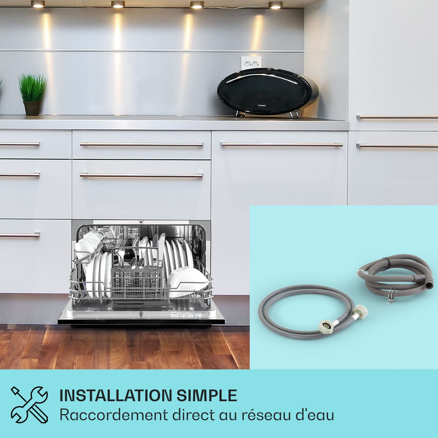 KLARSTEIN Havasia UV 6 Lave-vaisselle lumière UV en pose libre 1380 W Noir - 4