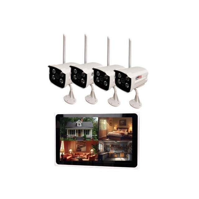 Kit caméra Wi-Fi sans fil 4 caméras avec vision nocturne 30m et ecran incorporé