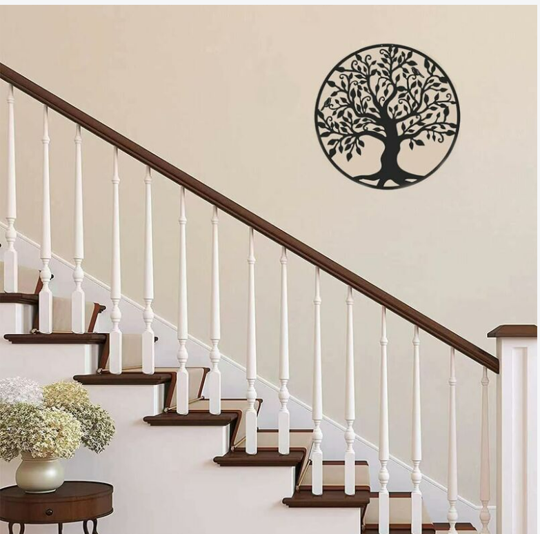 Décoration murale arbre de vie en métal, Art de Silhouette, cadeau d'intérieur, d'extérieur, décoration de jardin et de maison - 5