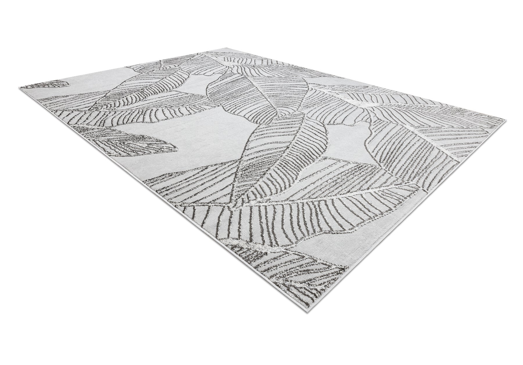 Dywan LIRA E1482 Liście strukturalny, nowoczesny, glamour - szary 140x190 cm - 4