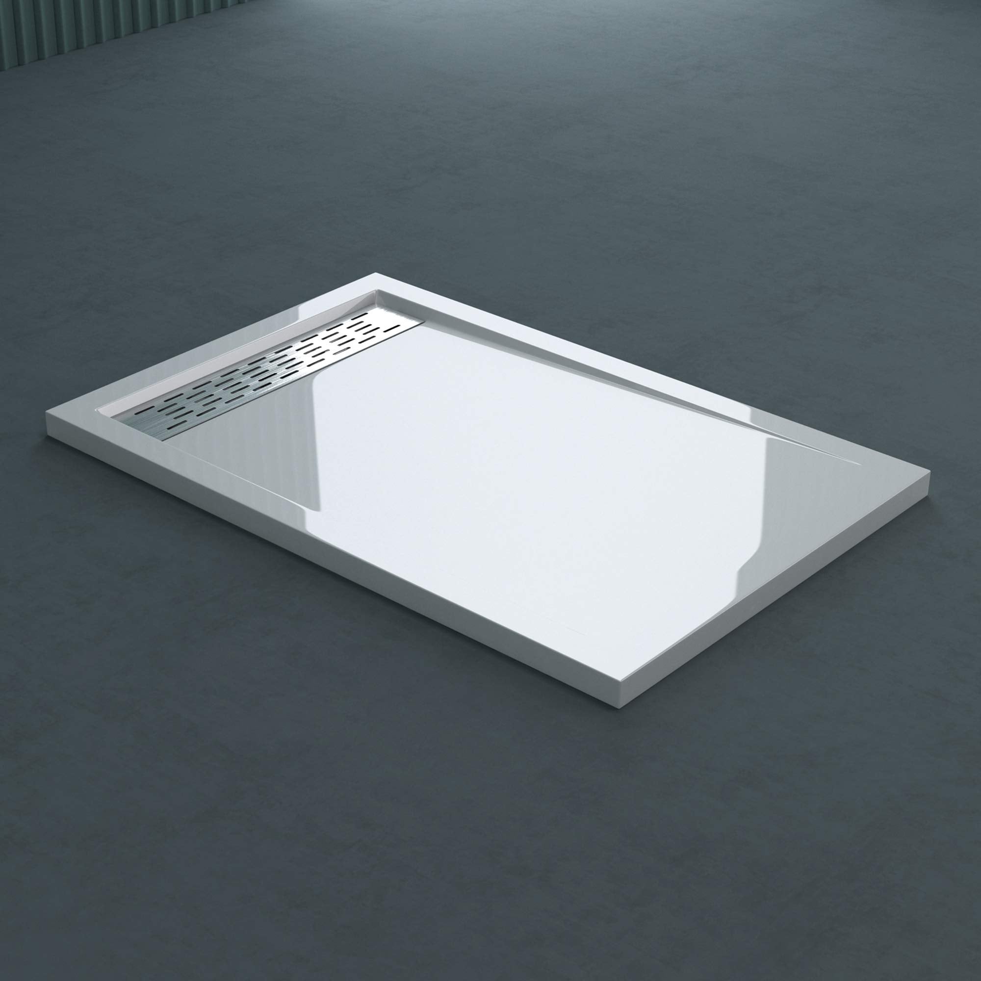 Receveur De Douche Ardesia Extra-plat 75X160 Cm Couleur Gris Clair RAL 7035 Grille Acier 96613707