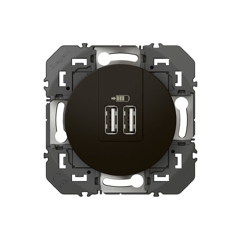 Double chargeur USB Type A et Type C Dooxie Legrand - 3A - 15W - Noir mat - 4