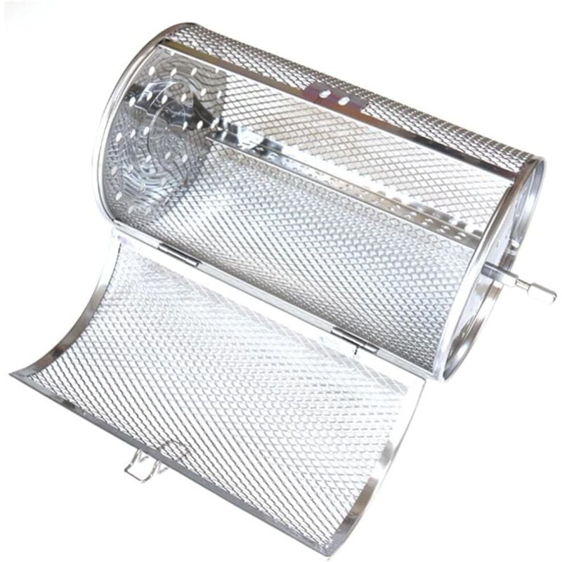 Obrotowy wałek klatkowy, narzędzie do grillowania, klatka do pieczenia ze stali nierdzewnej, 18x12CM