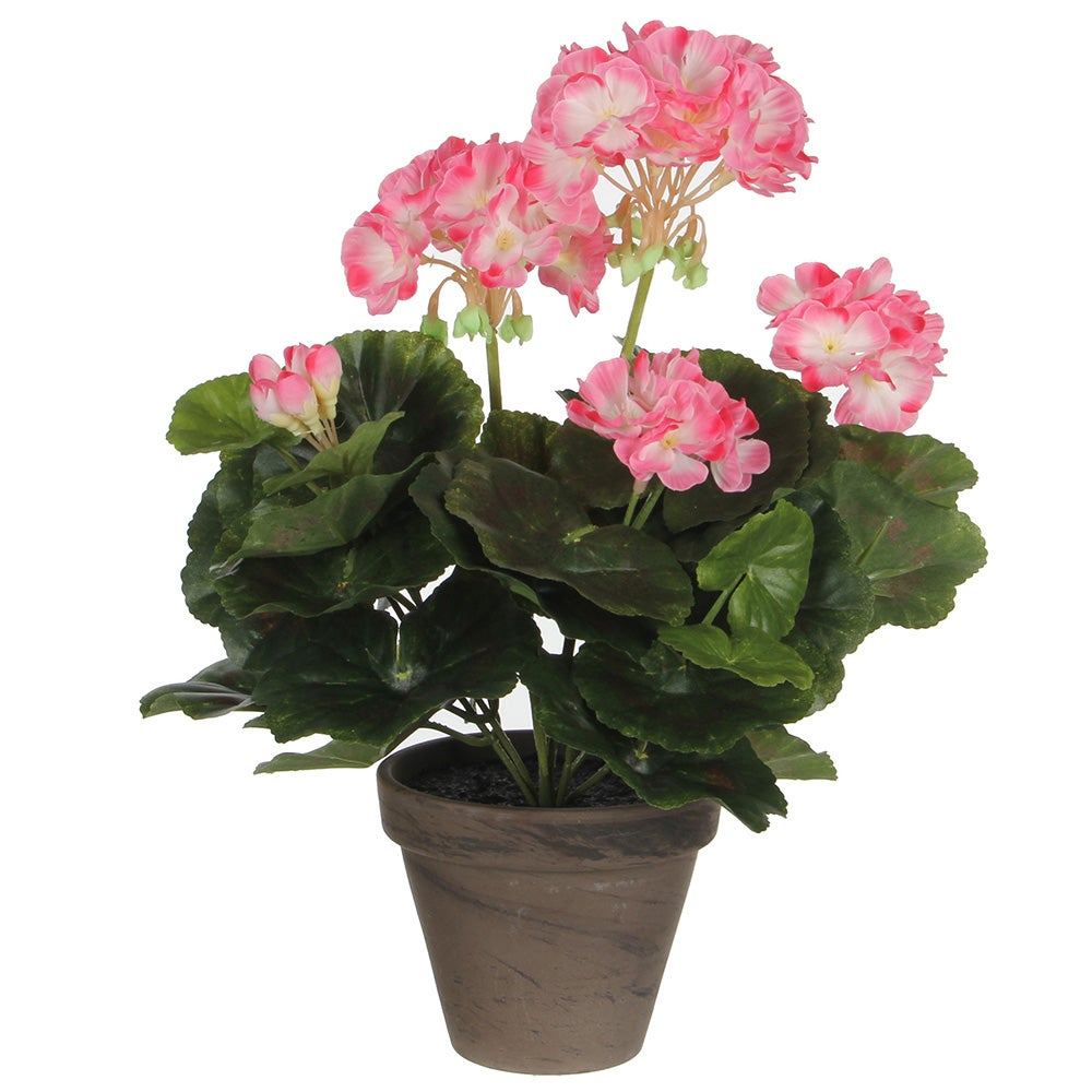 Sztuczna pelargonia w doniczce, MICA DECORATIONS, wys. 34 cm - 6