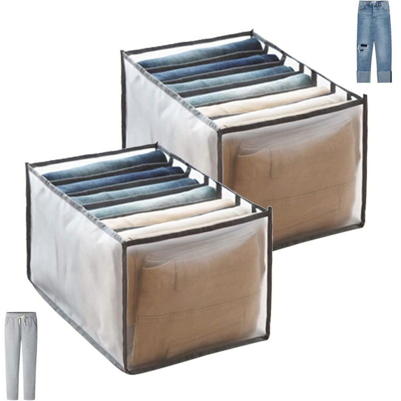 2 buc. organizator de sertare pentru pantaloni din plasă pliabilă