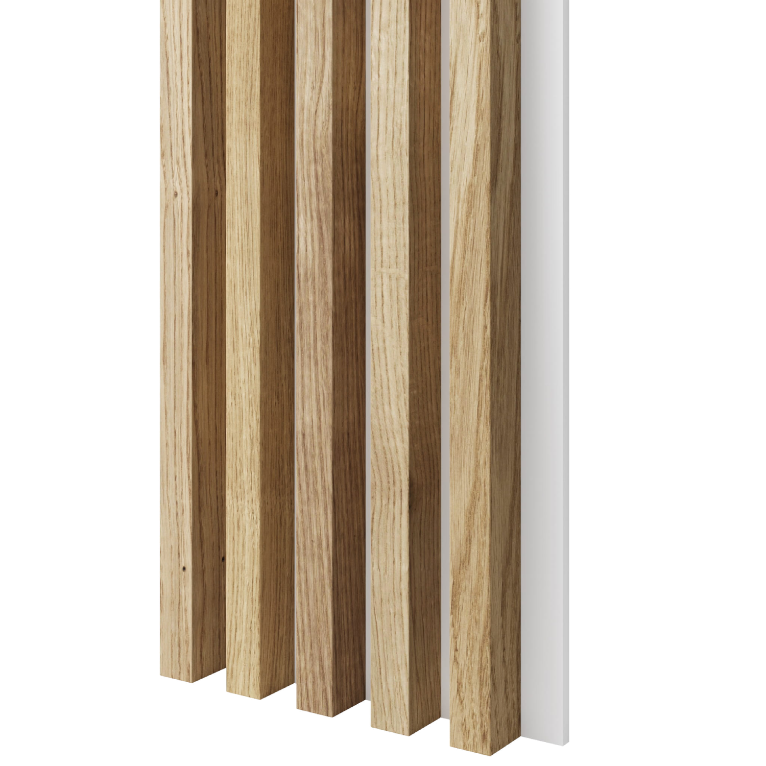 Lamele na białej płycie MDF LAMELE3D - Fornir Dębowy