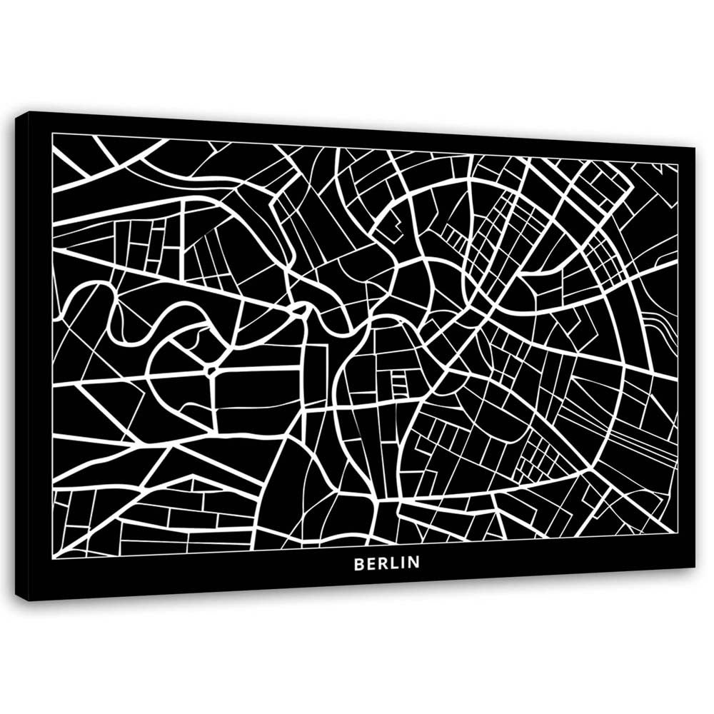 Obraz na płótnie, Berlin - plan miasta 100x70