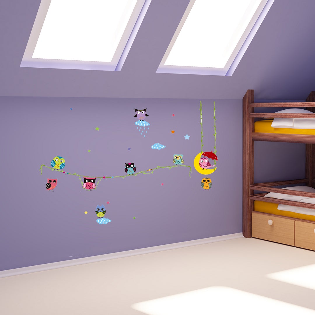 Adhesivo amigos buhos - Sticker adesivo - adesivi murali - - 3