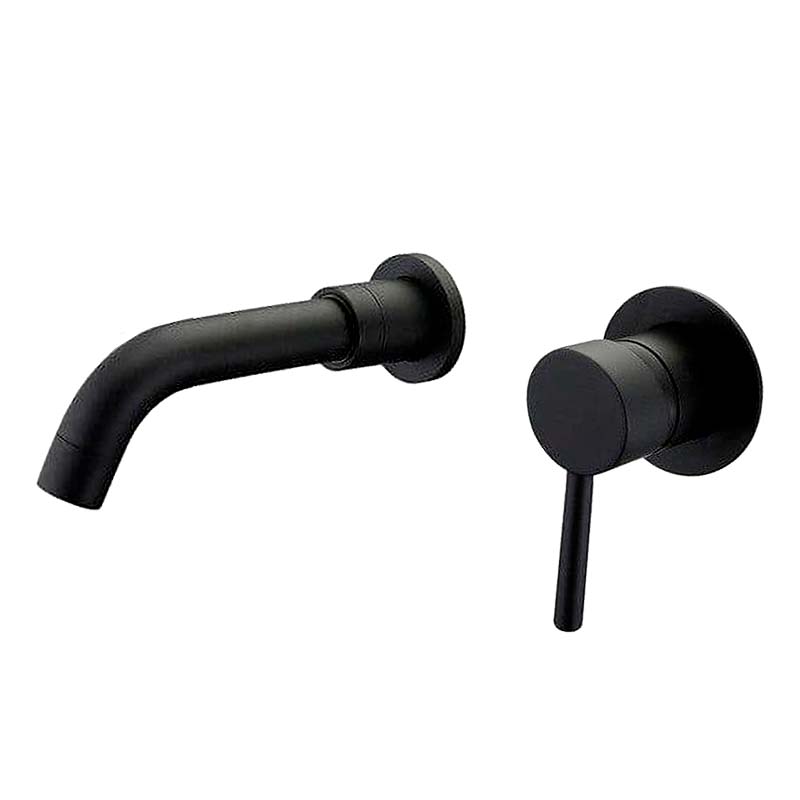 Valaz Round Concealed Single-Handle Matte Black Bateria Umywalkowa z Wylewką 15 cm - Seria Guadiana