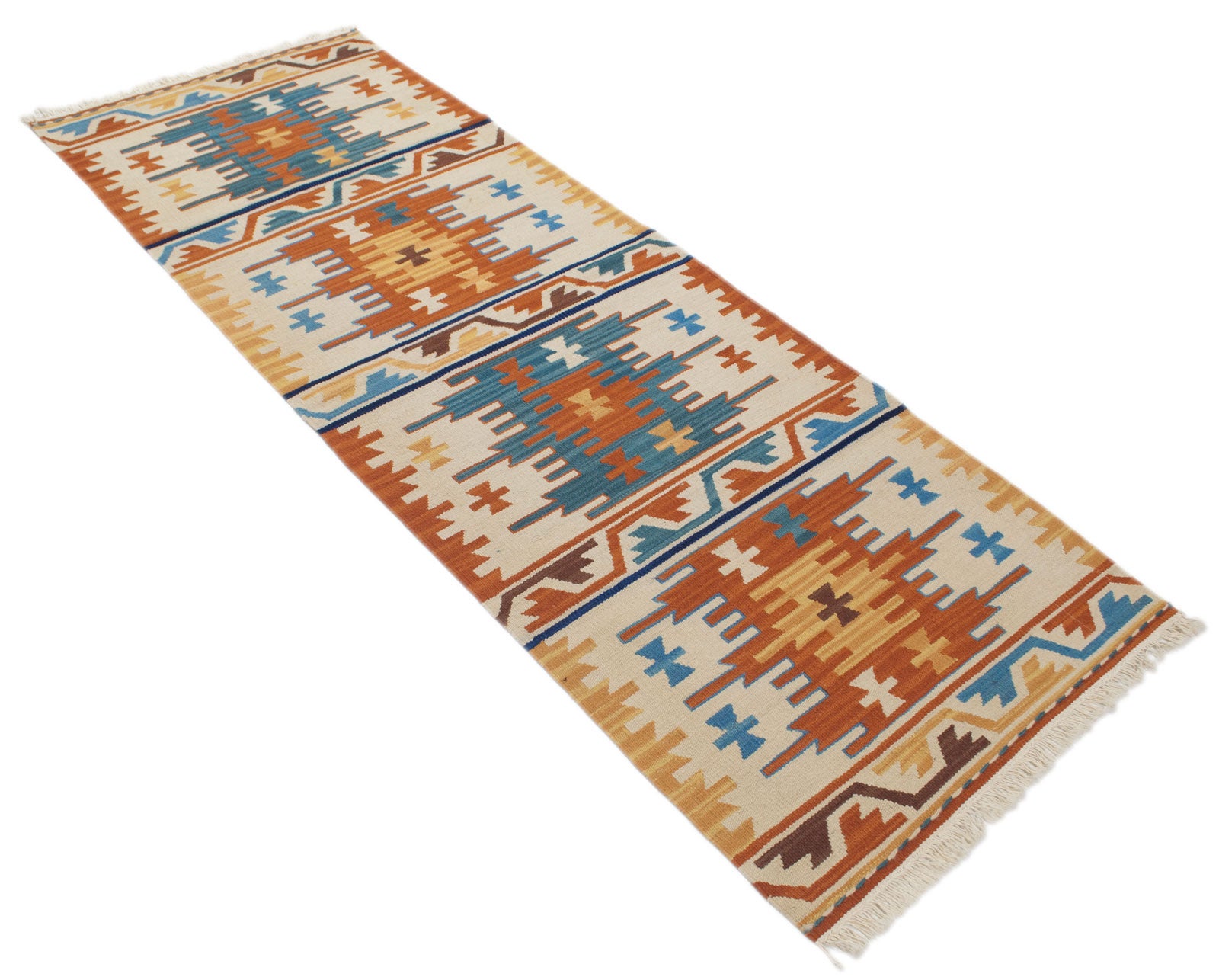 Oryginalny, nowoczesny indyjski kilim 198x69 cm