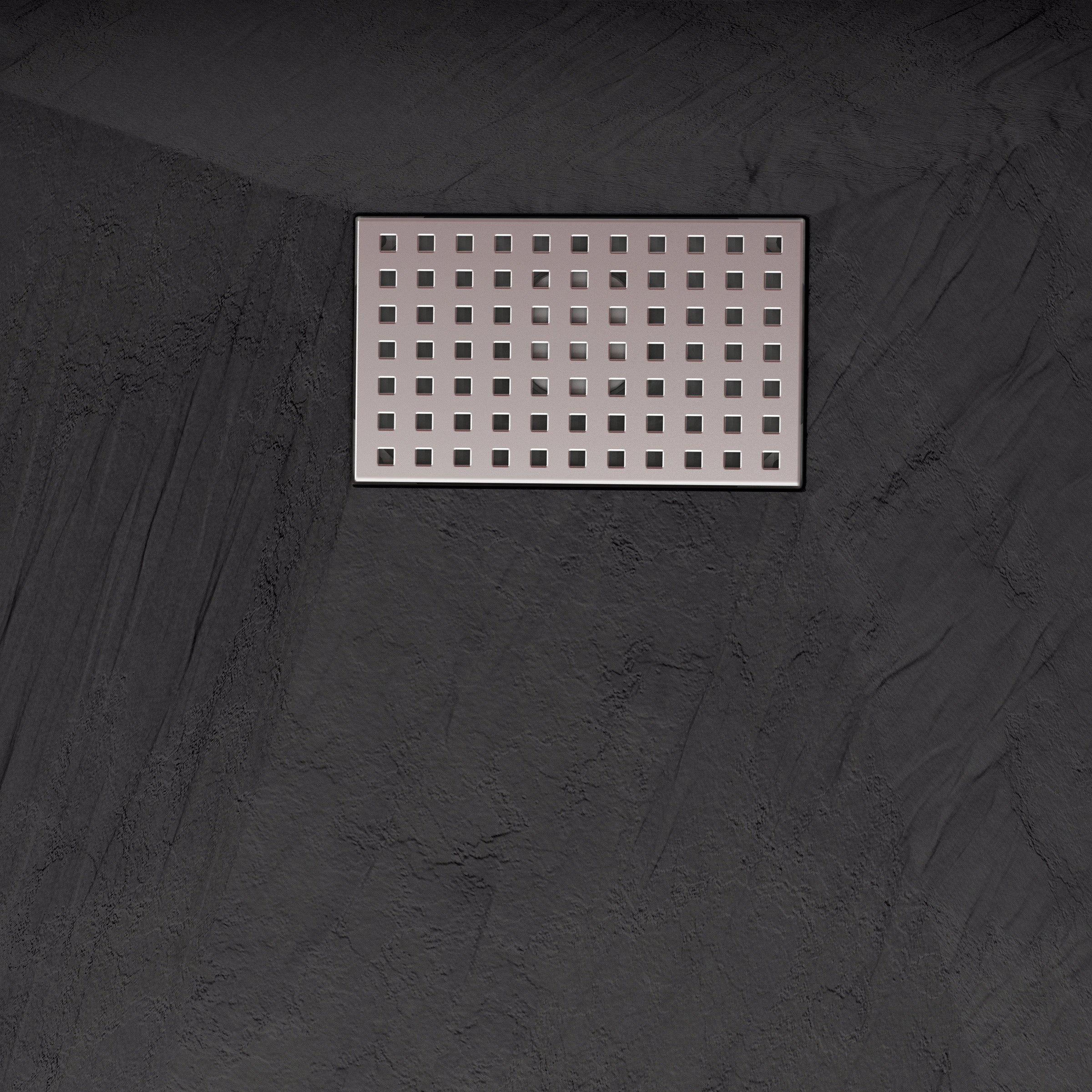 Receveur de douche Noir Effet Pierre 90x140 cm et Grille décor Perforée en Inox - 5