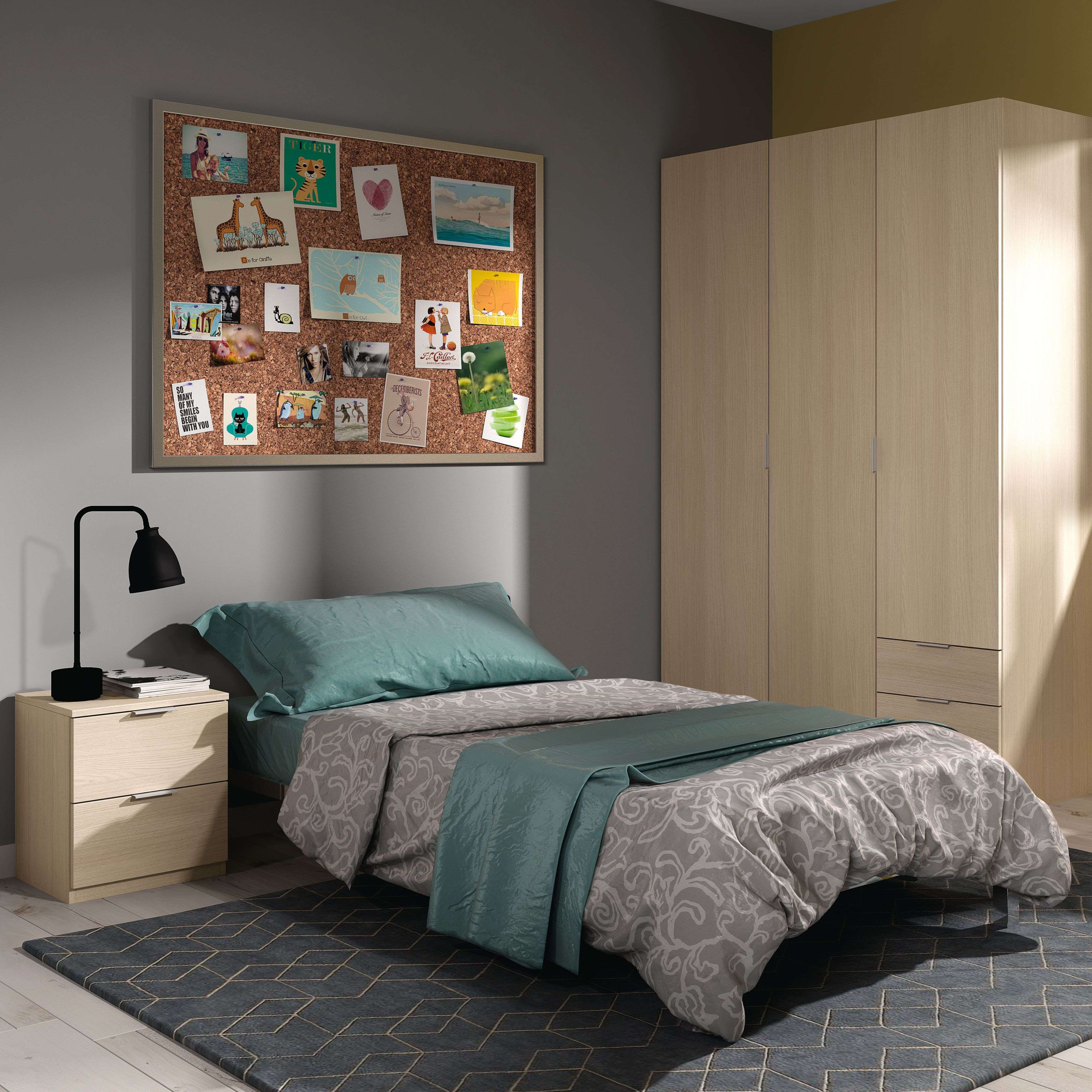 Tavolino 2 cassetti Low Cost - Rovere 45 A X 38 AN X 34 P - 5