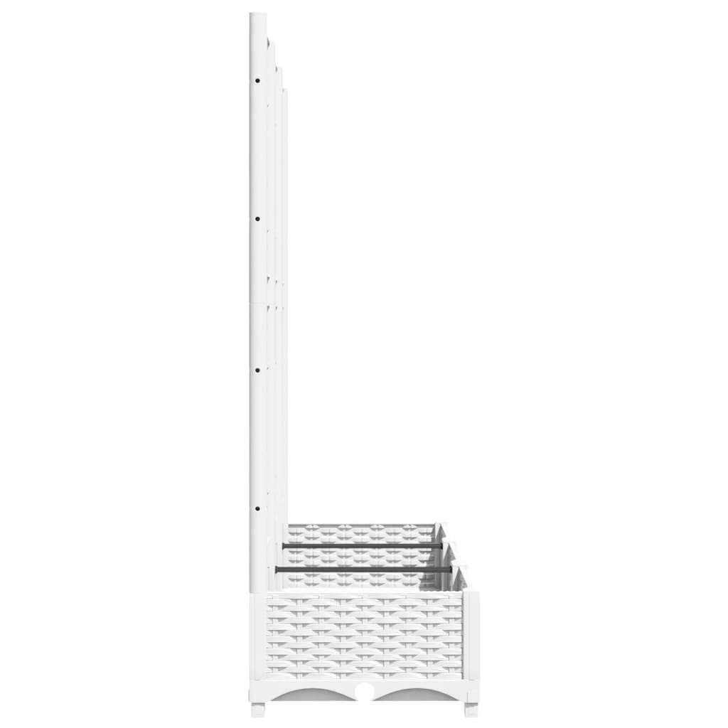 Maison Exclusive - Vaso de jardim com treliça branco 120x40x121,5 cm PP - 5