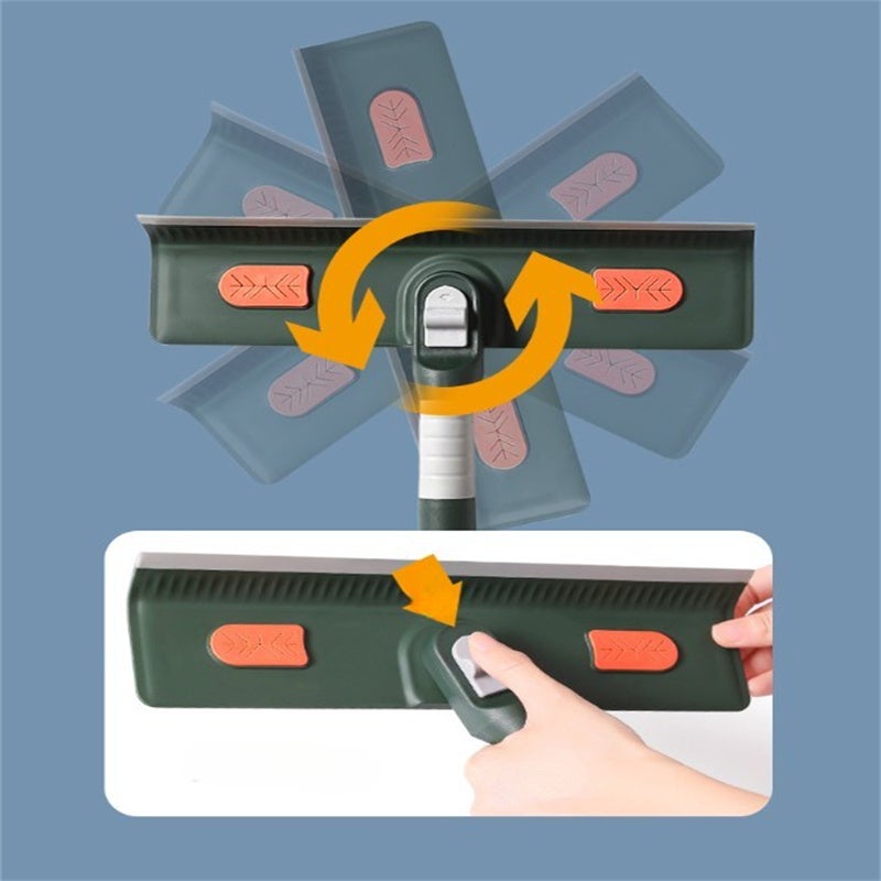 Limpiacristales telescópico de 144 cm - Escobilla de goma con 2 paños de recambio, mango extensible, ideal para ventanas, espejos y parabrisas - 4