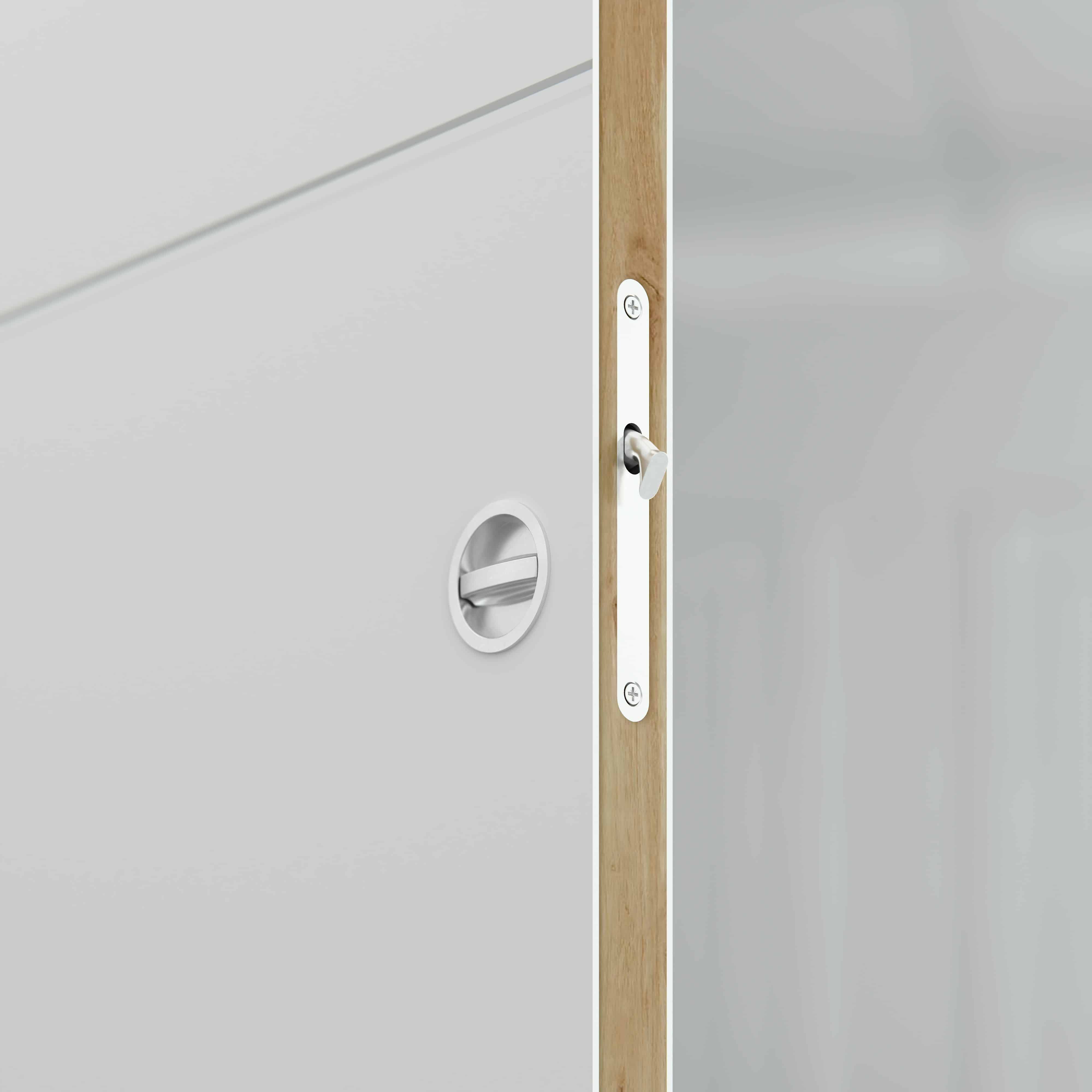 Porte Coulissante avec Rail + Serrure - Prépeinte Ligne 73 cm - 2